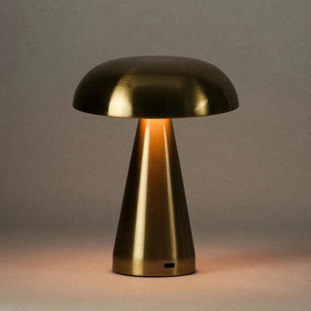 Tischlampe wiederaufladbar Touch Metall kabellos 3 Lichtstufen Gold Aluminium USB-C | Restfield