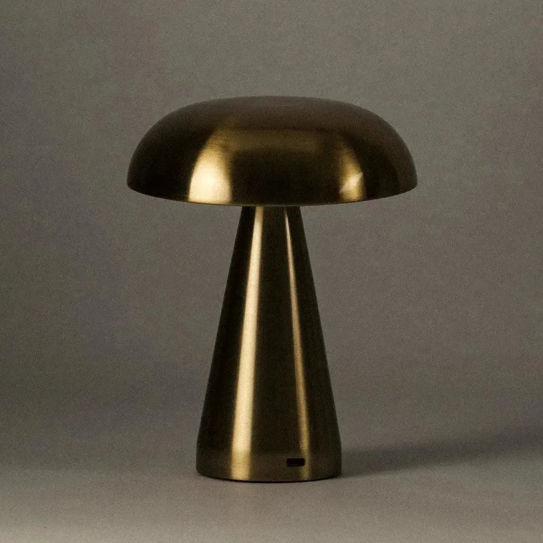 Tischlampe wiederaufladbar Touch Metall kabellos 3 Lichtstufen Gold Aluminium USB-C | Restfield