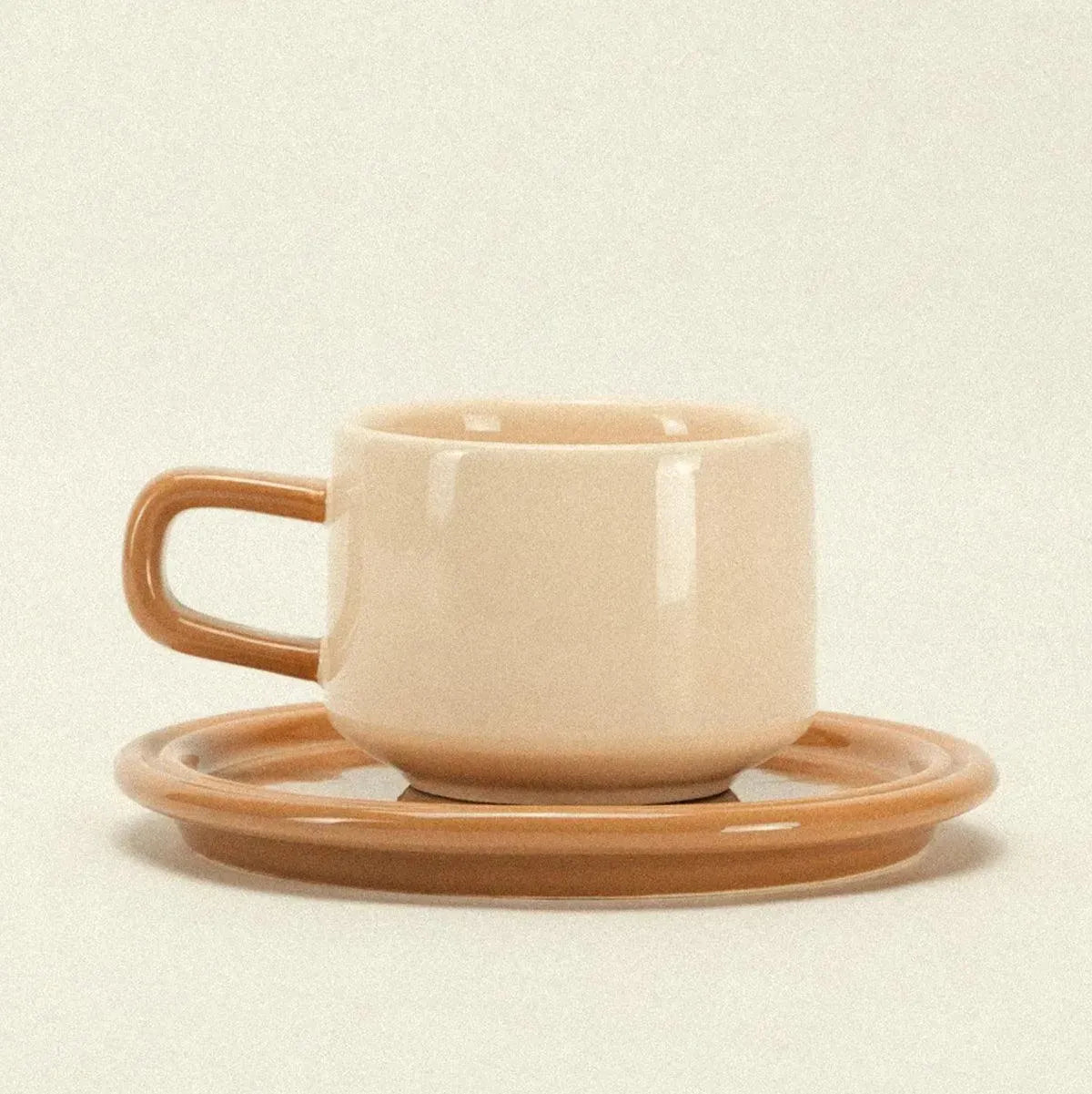 Theekop met Schotel Keramiek Set Kleurrijk Vintage Stijlvol Koffiekop Cadeau | Sansoti