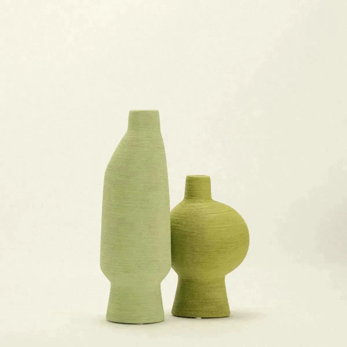 Keramikvase Grün Organische Form Matcha Olive Limette 20cm 30cm 40cm Dekoration