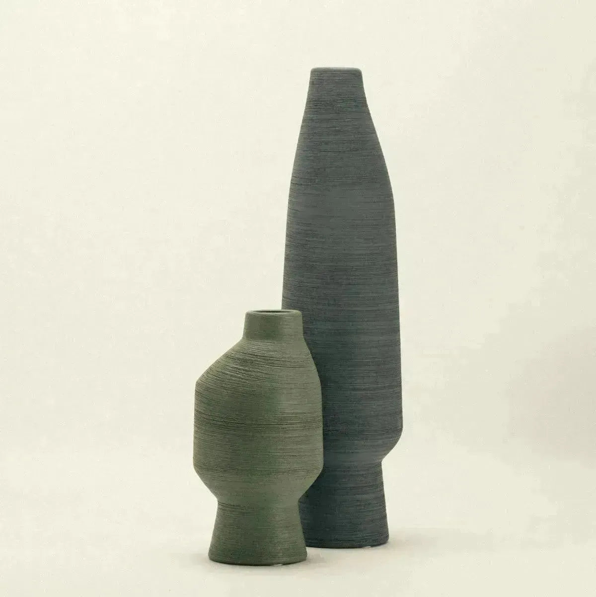 Vaas Keramiek Groen Organisch Sculptuur 20cm 30cm 40cm Woonkamer Decoratie Modern | Sansoti