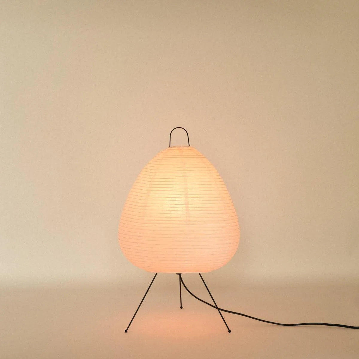 Tafellamp Rijstpapier Japans Minimalistisch 28cm Metalen Frame Sfeerverlichting Wit | Sansoti