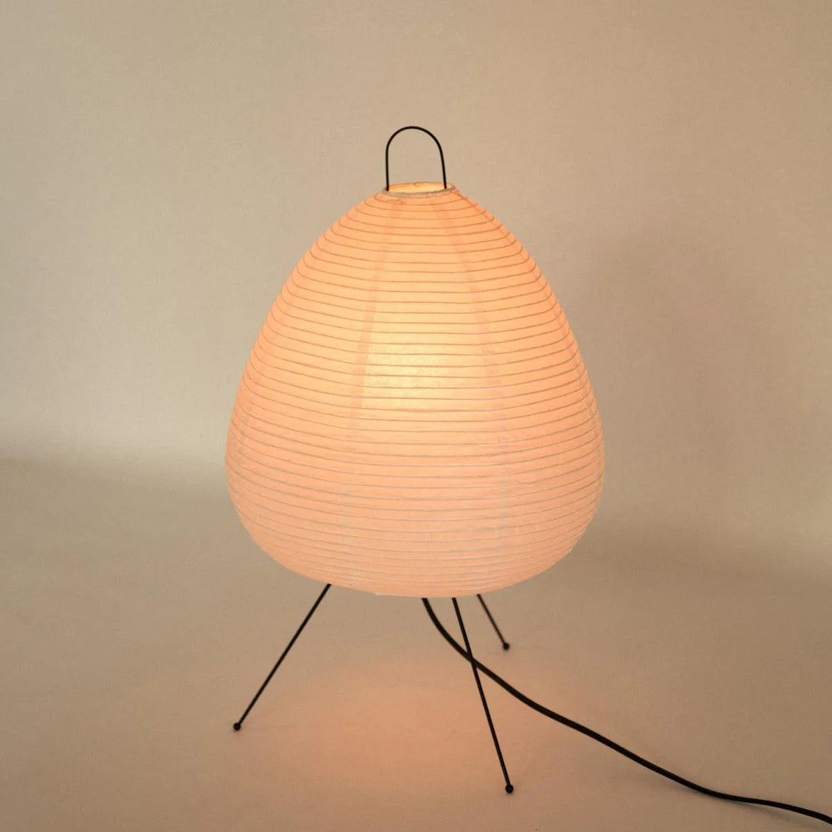 Tafellamp Rijstpapier Japans Minimalistisch 28cm Metalen Frame Sfeerverlichting Wit | Sansoti