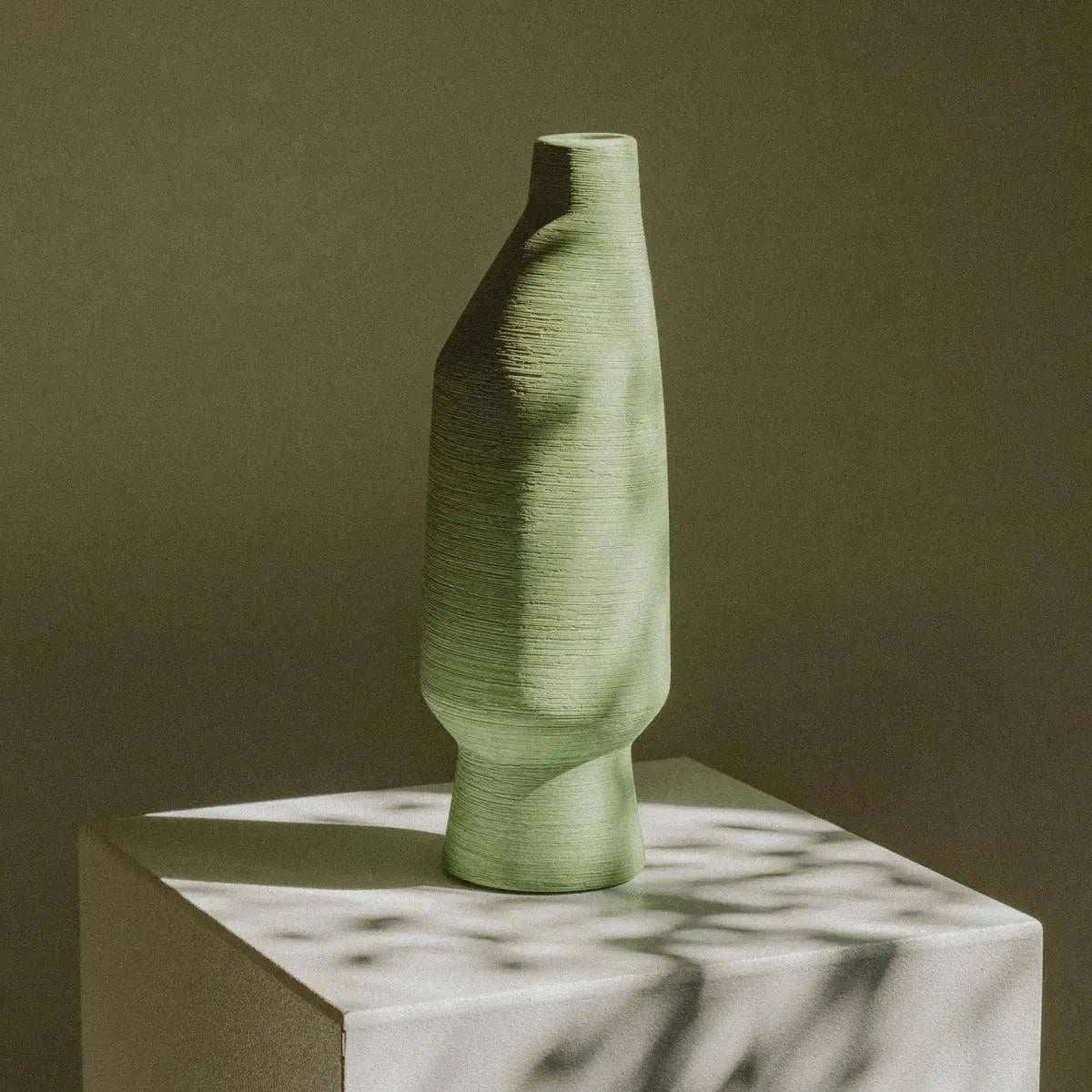 Keramikvase Grün Organische Form Matcha Olive Limette 20cm 30cm 40cm Dekoration