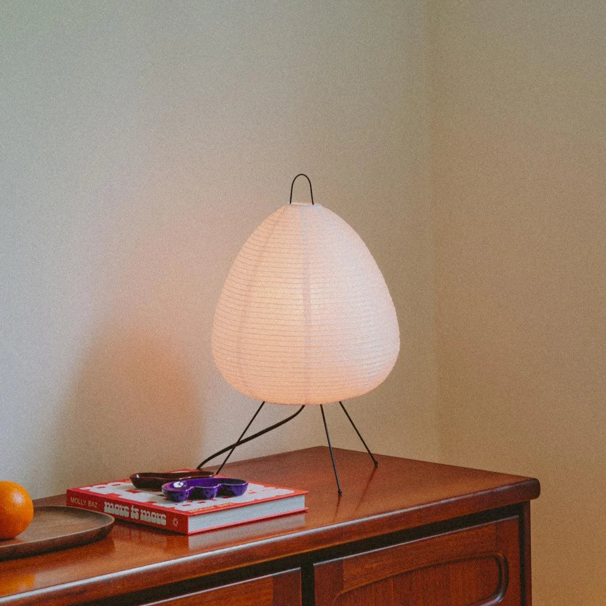 Tafellamp Rijstpapier Japans Minimalistisch 28cm Metalen Frame Sfeerverlichting Wit | Sansoti