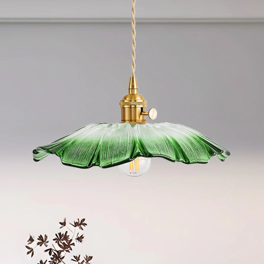 Suspension Cullivan Flower verre métal rouge E27 table à manger éclairage vintage lampe fleur hall éclairage d’ambiance | Restfield
