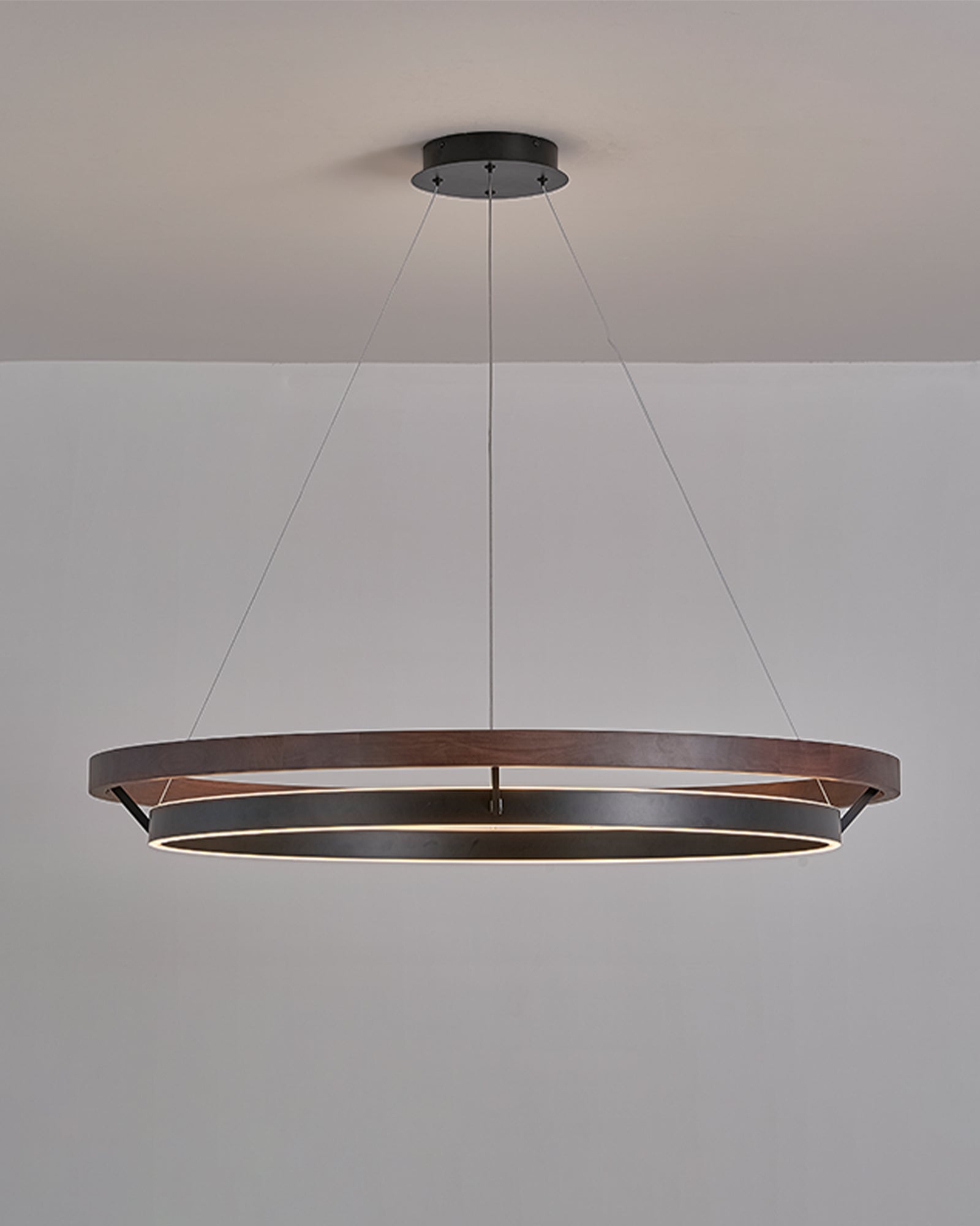 Holz-Ring-Kronleuchter LED Eingebaut Warmweiß Dimmbar Esszimmer Wohnzimmer Deckenlampe Modern Bauernhaus | Restfield