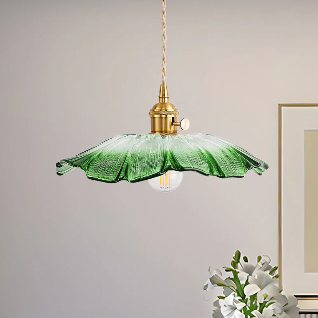 Suspension Cullivan Flower verre métal rouge E27 table à manger éclairage vintage lampe fleur hall éclairage d’ambiance | Restfield
