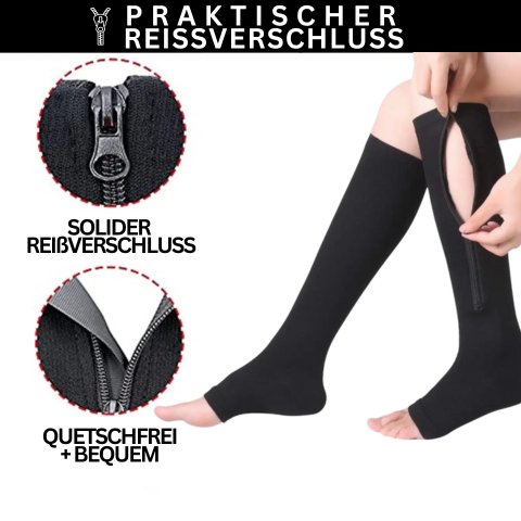 Compressiekousen met Rits Zwart Nude S-M L-XL 2XL Orthopedische Ondersteuning Dagelijks Comfort Therapeutisch | Sansoti