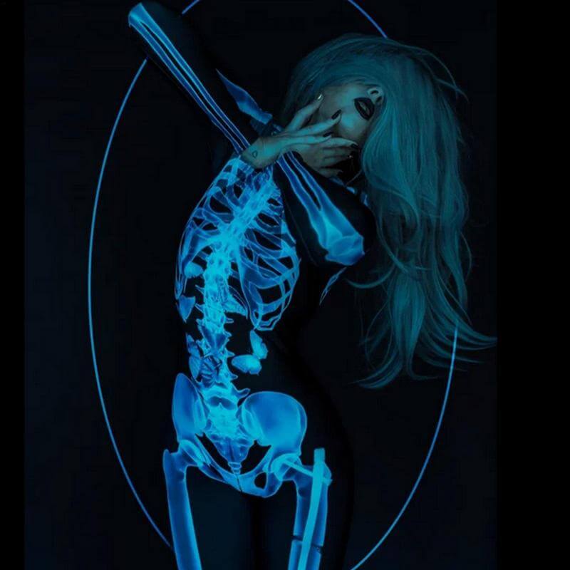 3D Skelet Bodysuit Halloween Kostuum voor Dames en Heren Lycra Nauwsluitend Realistisch Print Spookfeest | Sansoti