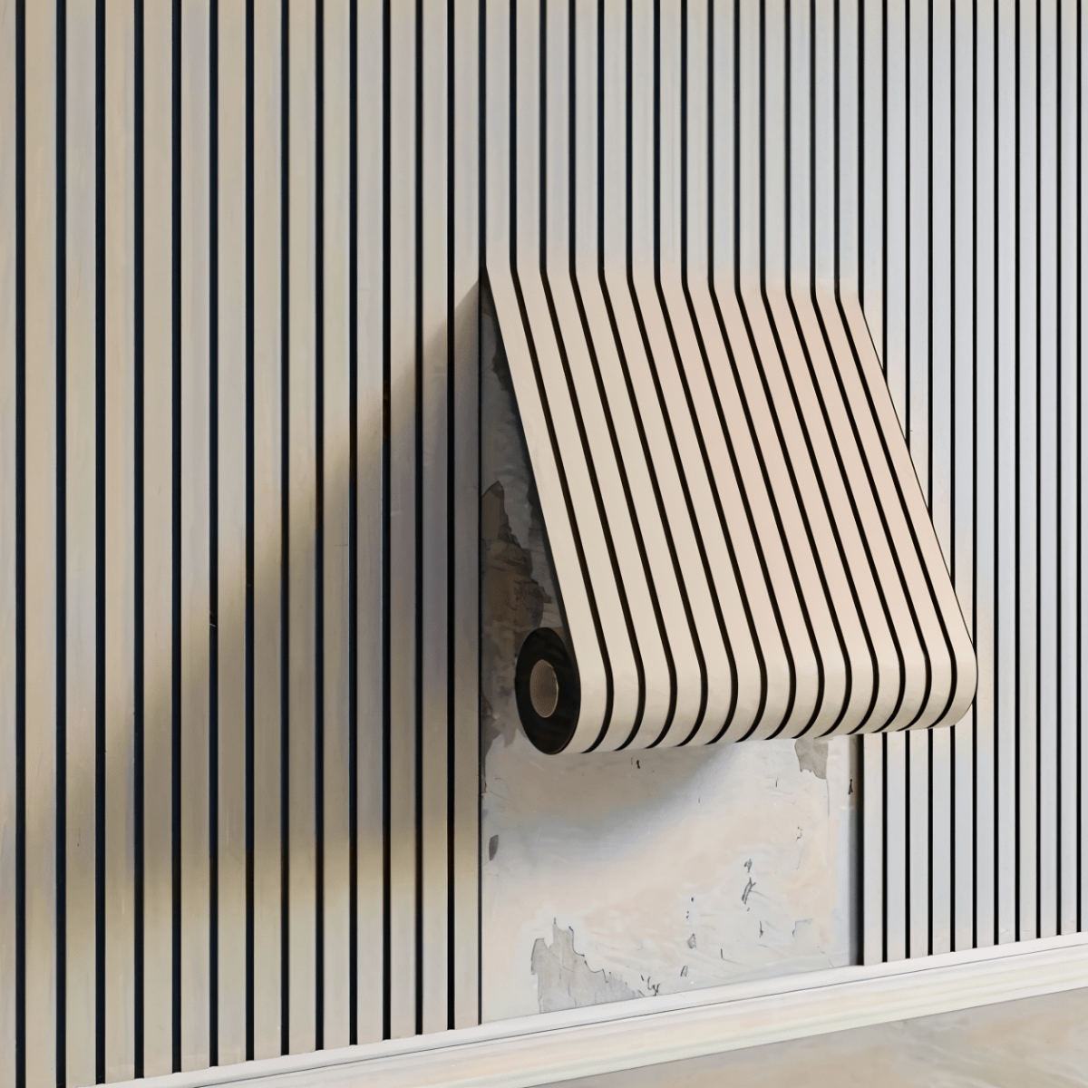 Zelfklevende Wandpanelen Houtlook PVC Vochtbestendig 40x300cm Scandinavische Accent Muur Wand Decoratie | Sansoti