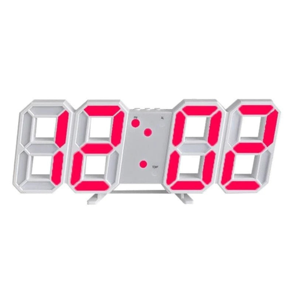 Grote 3D Digitale LED Wandklok Met Dimbare Verlichting En Nachtmodus Voor Woonkamer Slaapkamer En Kantoor | Sansoti