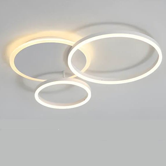 Moderne Deckenleuchte LED Aluminium Schwarz Wohnzimmer Schlafzimmer Design Beleuchtung Ringe minimalistisch | Restfield