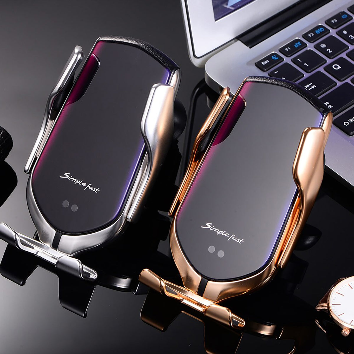 Car Phone Holder Wireless Charger Automatic Infrared Air Vent Qi 10W | Sansoti