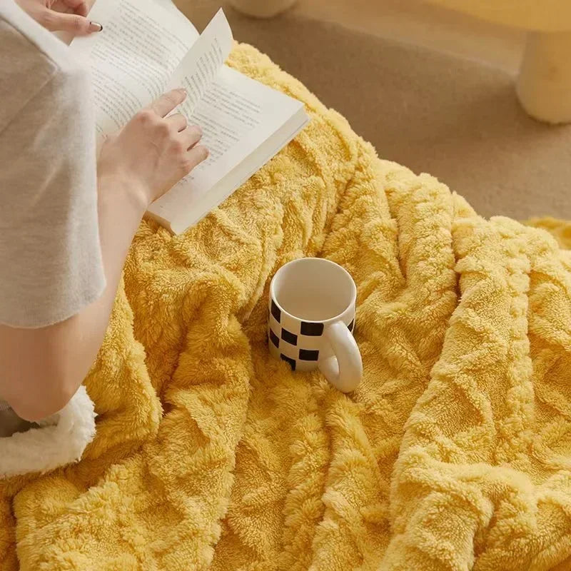 Dikke Winterdeken Lamswol Dubbelzijdig Fleece Warm Zachte Plaid Slaapkamer Bed 200x230 Thermisch Comfort | Sansoti