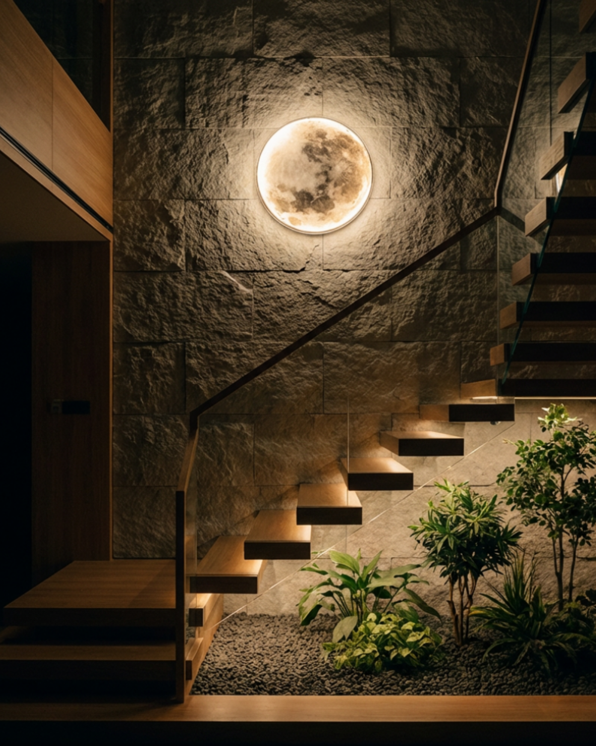Maanverlichting Wandlamp LED met Reliëf 3D Sfeerverlichting Vollemaan Effect voor Slaapkamer Woonkamer Ontspanning Meditatie | Sansoti