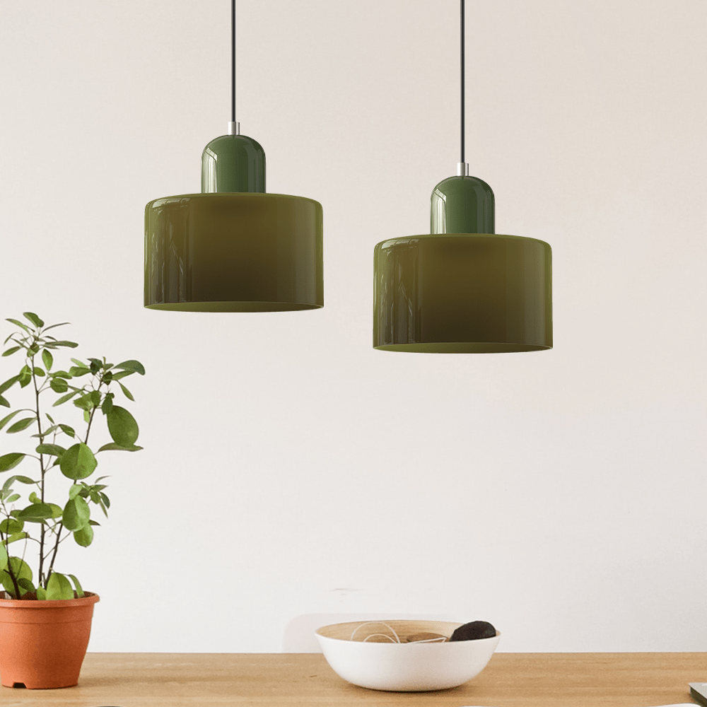 Glass Pendant Lamp Bauhaus Style Handwoven Finish Dining Room Living Room | Sansoti