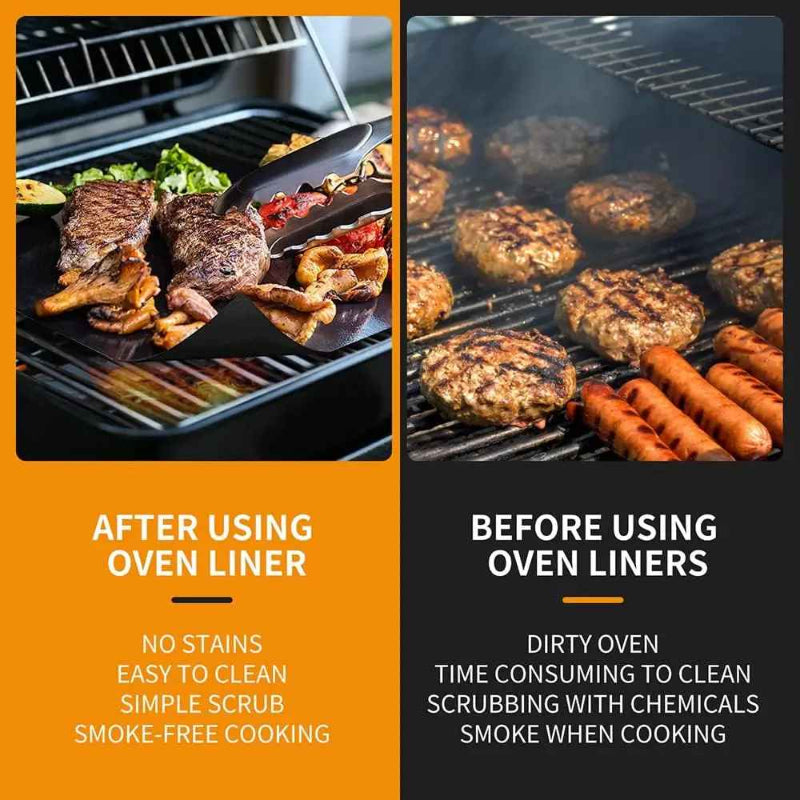 Wiederverwendbare BBQ-Matte, 33 cm, hitzebeständige Antihaft-Grillmatte für Grill, Ofen, Küche und Außenbereich, schwarz | Sansoti