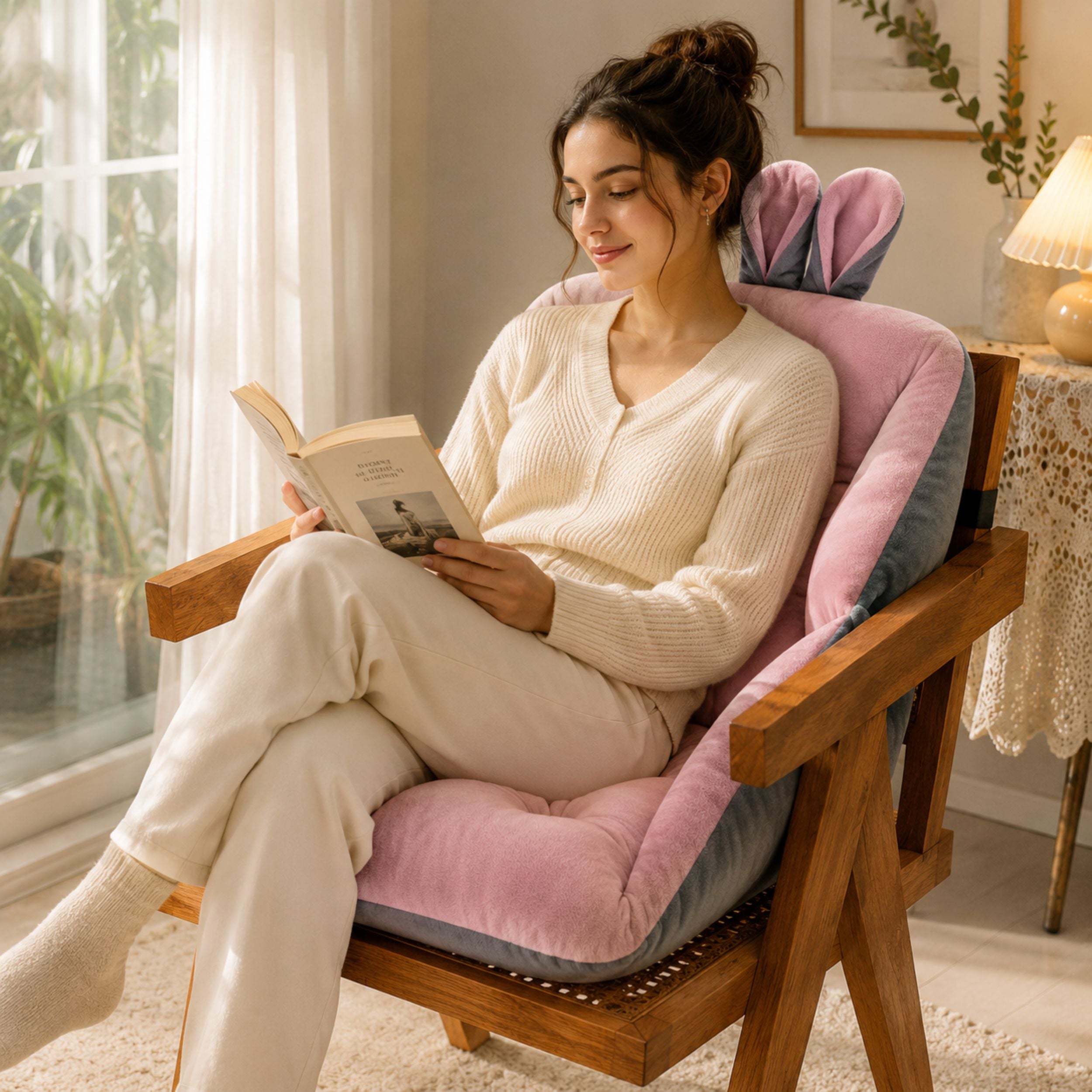 Ergonomisch Stuitkussen voor Pijnvrij Zitten – Memory Foam Zitondersteuning met Coccyx Relief | Sansoti