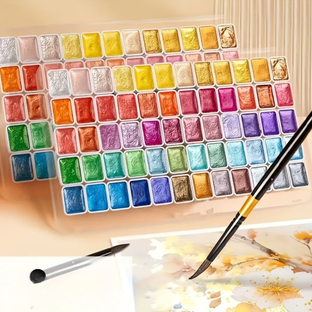 Iriserende Aquarel Verfset met Kleurverloop Effect – 10/20/50 Tinten – Ideaal voor Kunstenaars en Hobbyisten | Sansoti
