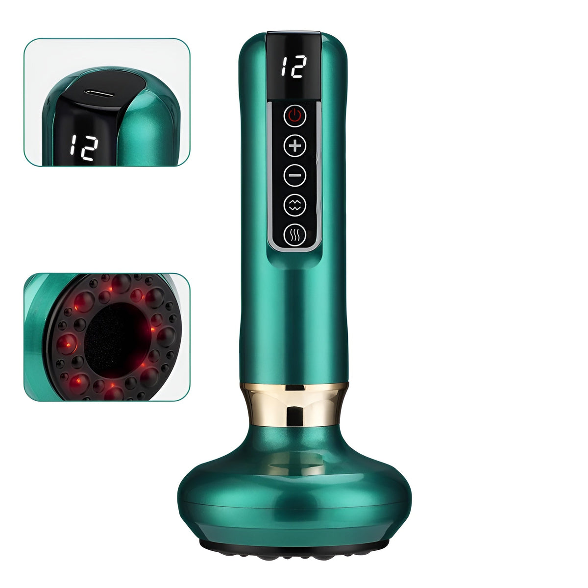 Cordless Massage Device with Suction Function, Heat, ABS and 1800mAh Battery for Back, Shoulders, Legs and Neck Muscles | Sansoti