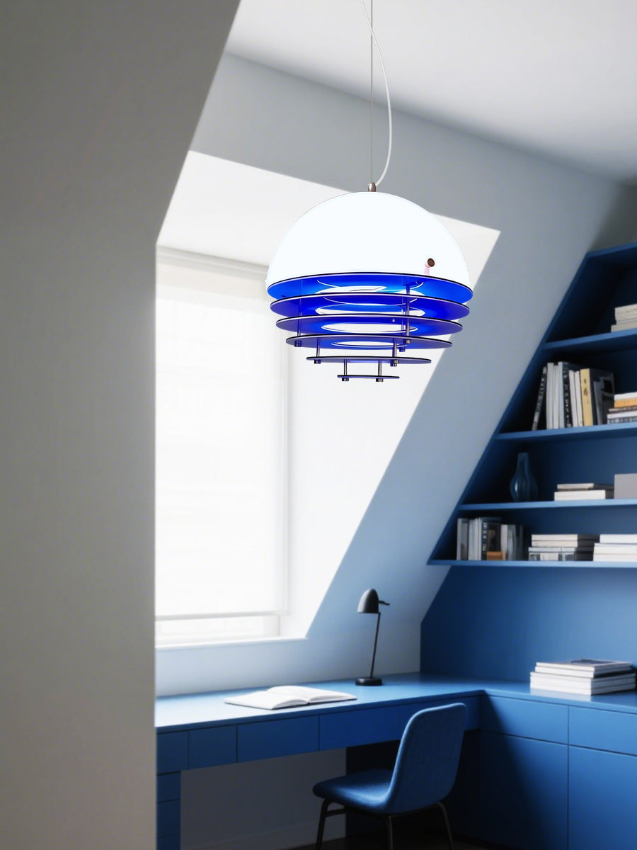 Stijlvolle Hanglamp Bauhaus Design Oranje-Wit Sfeerverlichting voor Moderne Interieurs | Sansoti