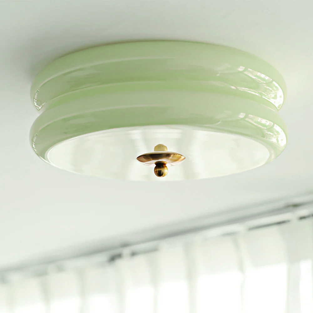 LED Deckenleuchte Glas Metall Creme 13 cm Schlafzimmer Wohnzimmer Art Deco Deckenbeleuchtung Rund Warmes Licht Neutrales Licht Weißes Licht | Restfield
