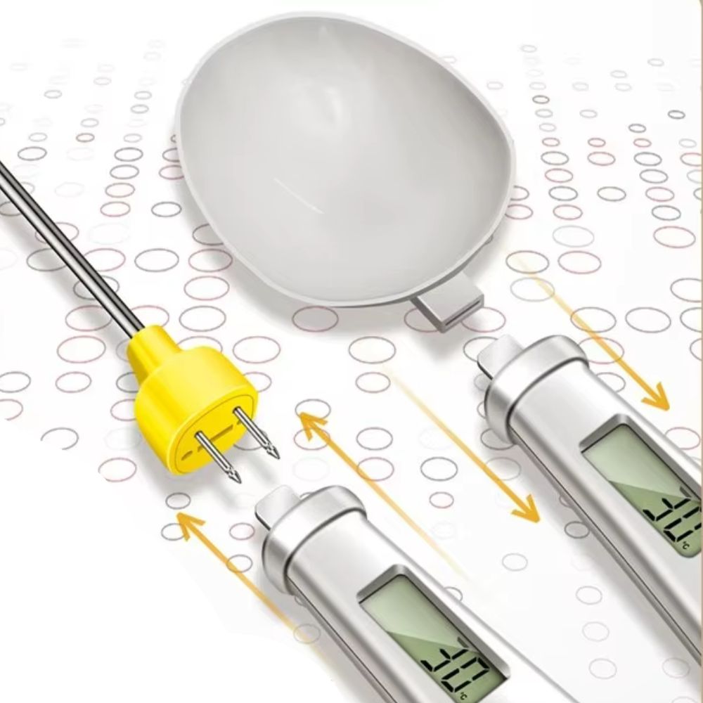 Cuillère-balance de cuisine numérique de précision 500 g avec thermomètre, blanche et noire, pour cuisiner, pâtisser et mesurer | Sansoti