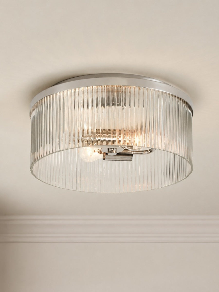 Geribbelde Glazen Plafondlamp Modern Laagbouw Ontwerp Slaapkamer Woonkamer Gang | Sansoti