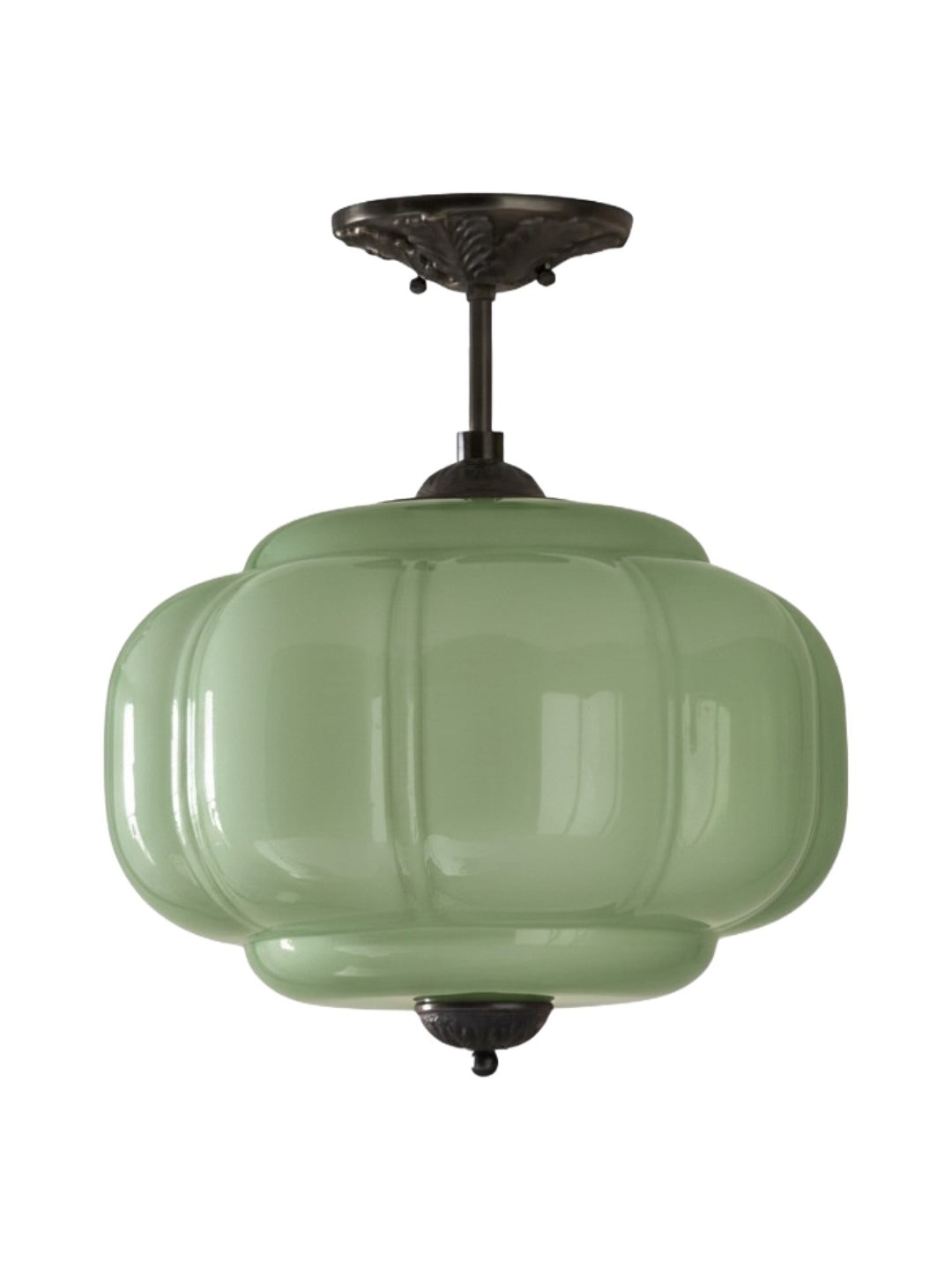 Vintage Melkglas Plafondlamp Geschulpt Rand Wit Roze Groen Blauw Helder Mat Glas Semi-Flush Hanglamp Messing Zwart Finish | Sansoti
