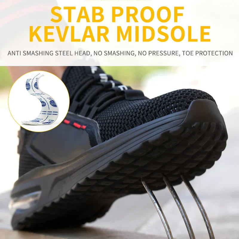 Werkschoenen met Stalen Neus – Ultralight Veiligheidsschoenen – Ademend Antislip – Voor Bouw & Werkplaats | Sansoti