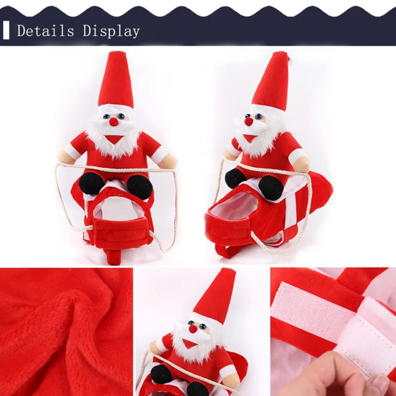 Santa costume for dogs with Santa Claus figure, dog clothing, festive outfit, pet Christmas party | Sansoti