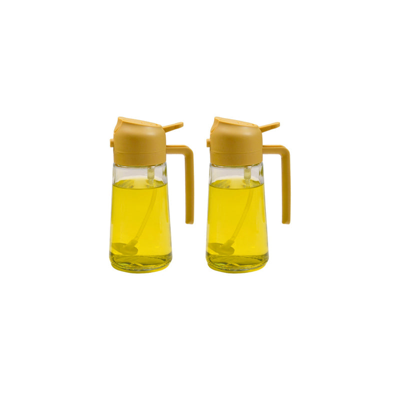 Vaporisateur et distributeur d’huile en verre 2-en-1, flacon à pompe et spray pour vinaigre et sauce soja, dosage en cuisine, huile 470ml | Sansoti