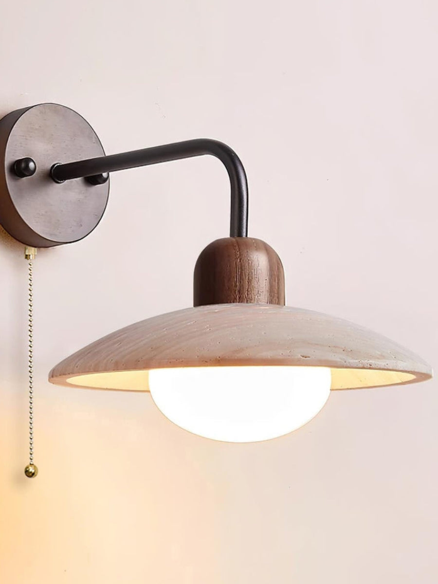 Travertijn Wandlamp Minimalistische Schijf Design Natuursteen Verlichting voor Woonkamer Slaapkamer Gang Moderne Interieur Wandverlichting met Warm Licht | Sansoti