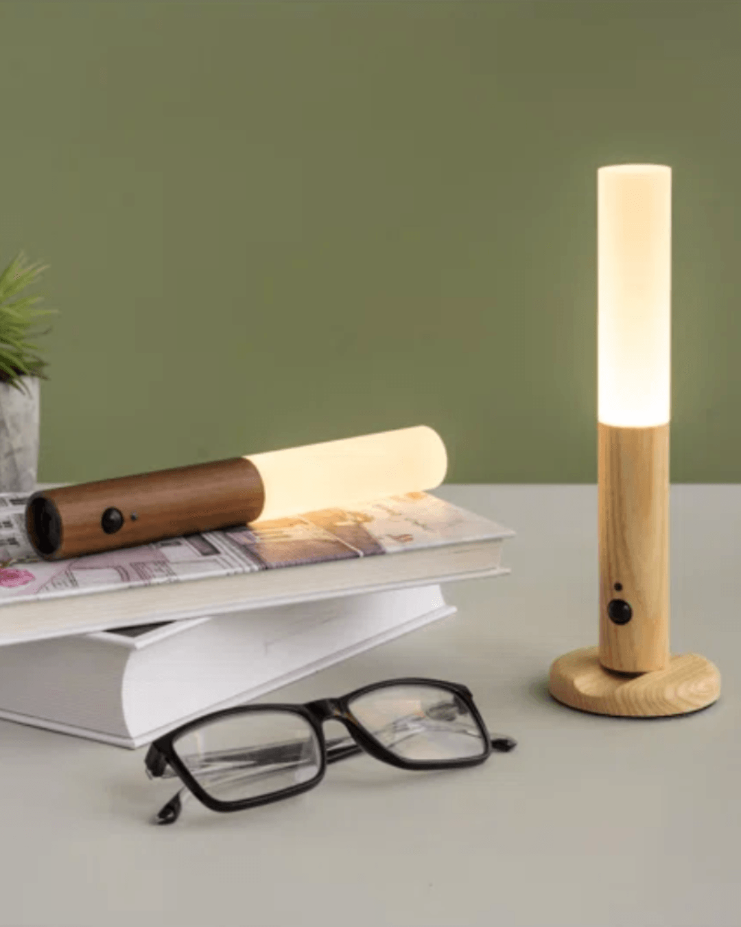 Oplaadbare Houten Wandlamp met Bewegingssensor – Dimbaar LED Nachtlampje voor Hal Gang Slaapkamer | Sansoti