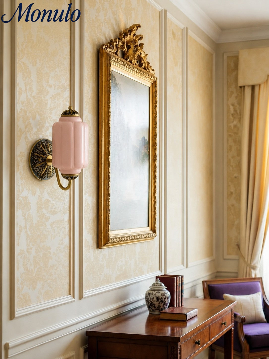 Melkglazen Wandlamp Eloise voor Hal en Slaapkamer | Vintage Wandverlichting met Melkwit Glas | Sansoti