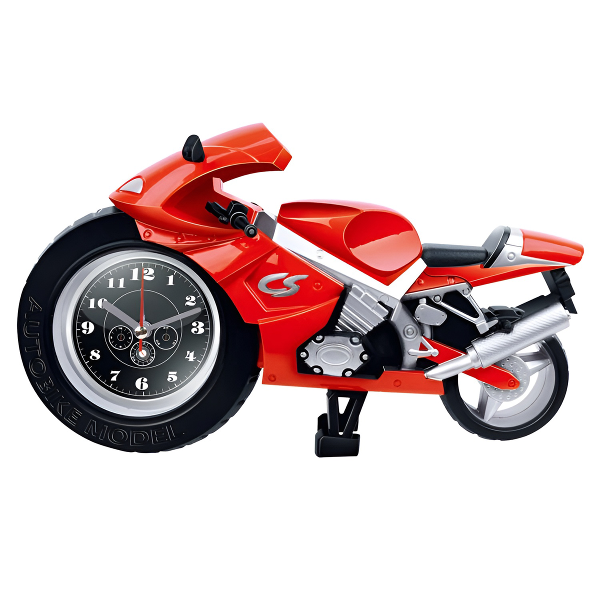Motorrad-Wecker mit großem Zifferblatt, Kinderuhr, Sportmotorrad-Design, dekorativer Wecker, Zeitanzeige, robust | Sansoti