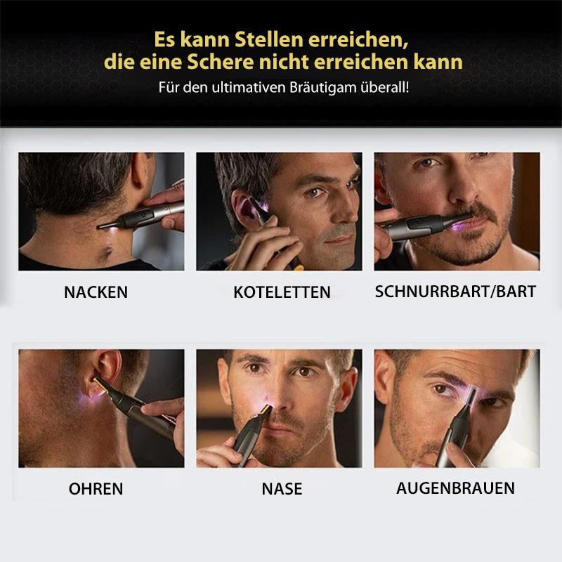 Precision Haartrimmer voor Neus Oren Wenkbrauwen | Met LED-Verlichting | Titanium RVS Mesjes | Ultra-Vlakke Kop | Ergonomisch Design | Sansoti