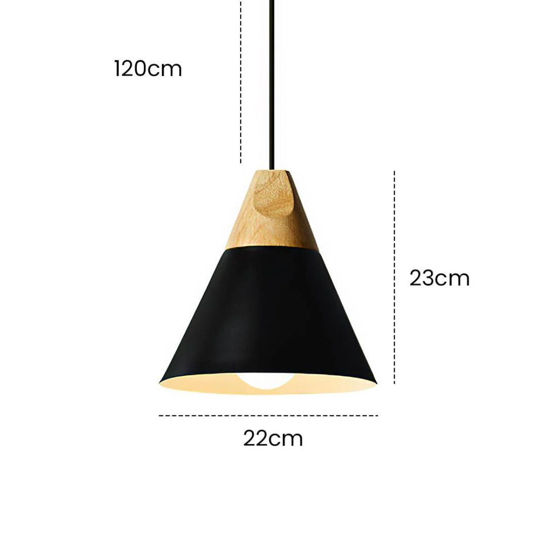Suspension bois aluminium E27 colorée salle à manger salon cuisine lampe design moderne | Restfield