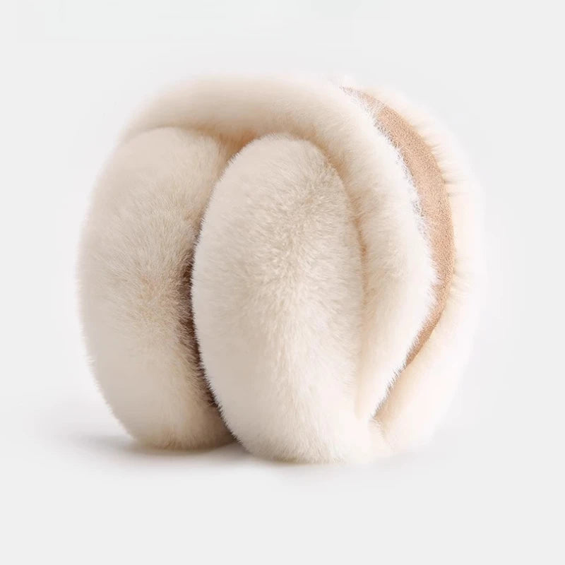 Plush Earmuffs Headband Winter Soft Warm Ear Warmers Beige Gray Black White Unisex Accessory | Sansoti