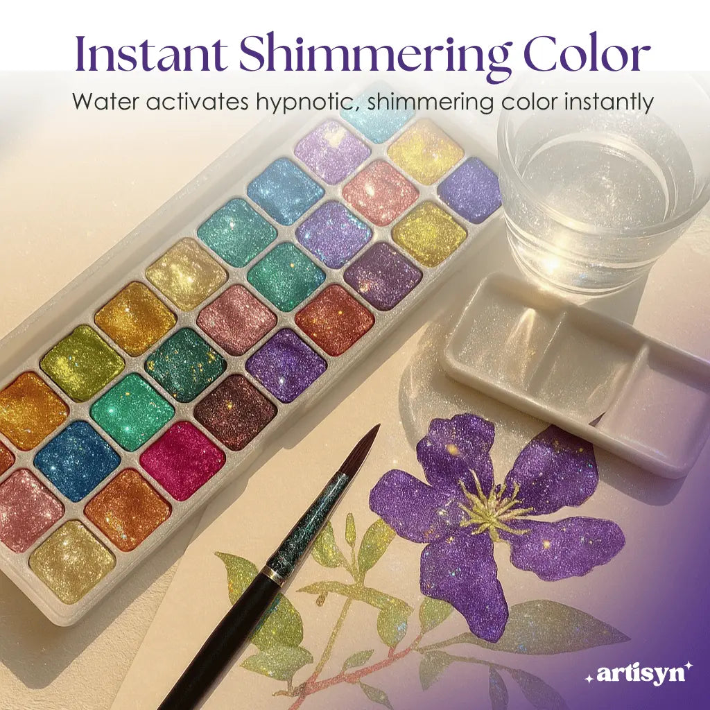Iriserende Aquarel Verfset met Kleurverloop Effect – 10/20/50 Tinten – Ideaal voor Kunstenaars en Hobbyisten | Sansoti