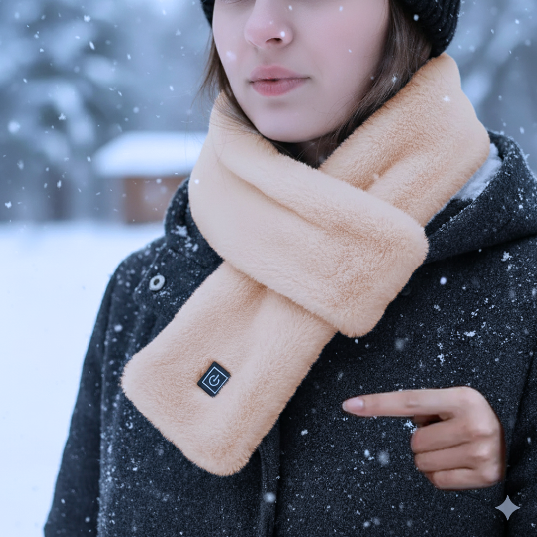Heated Scarf with USB-C Connection, 3 Temperature Settings, Velvet Neck-Warming Scarf, Winter Accessory | Sansoti