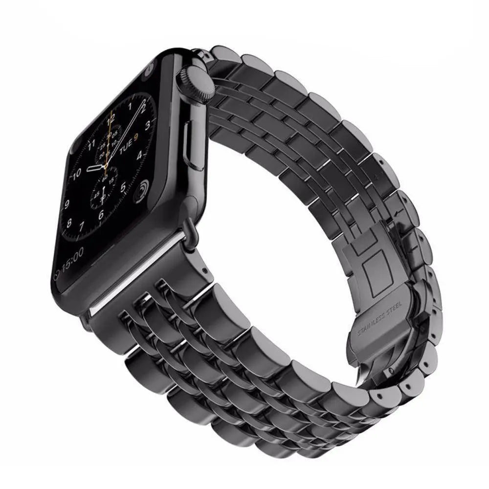 Bracelet pour smartwatch avec coque Acier inoxydable 44mm 42mm 40mm 38mm Protection d’écran Bracelet Accessoire | Sansoti