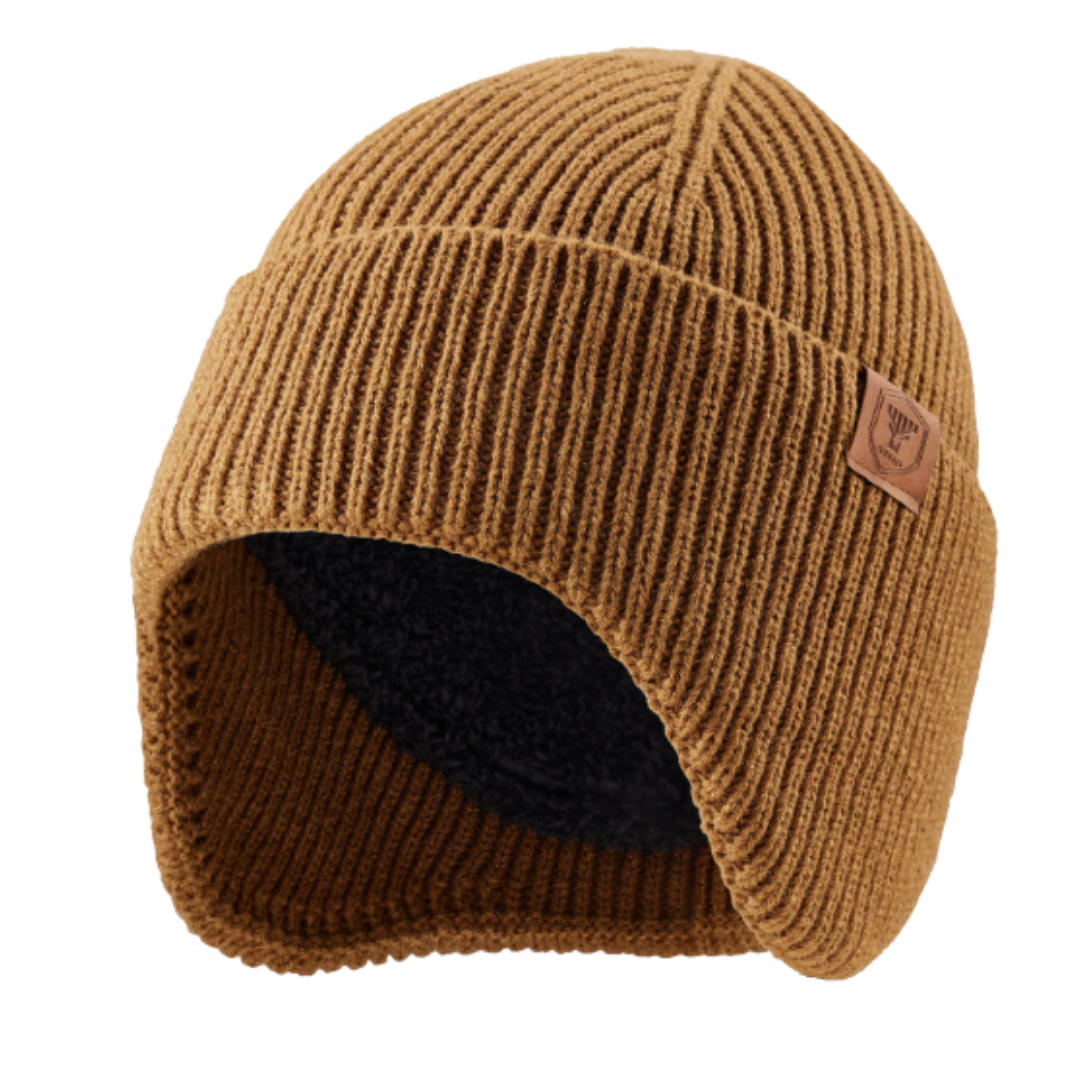 Gestrickte Wintermütze mit Ohrenklappen und weichem Fleecefutter Unisex Outdoor Wintersport Skifahren Wandern | Sansoti