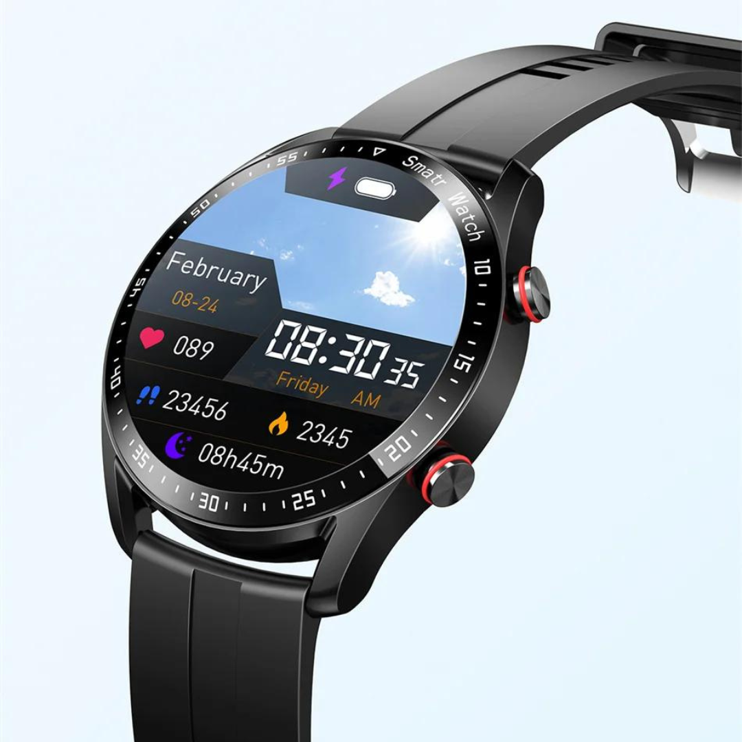 Smartwatch mit Lautsprecher, Bluetooth und Fitnessfunktionen – Luxuriöses Design für Sport und Alltag | Sansoti