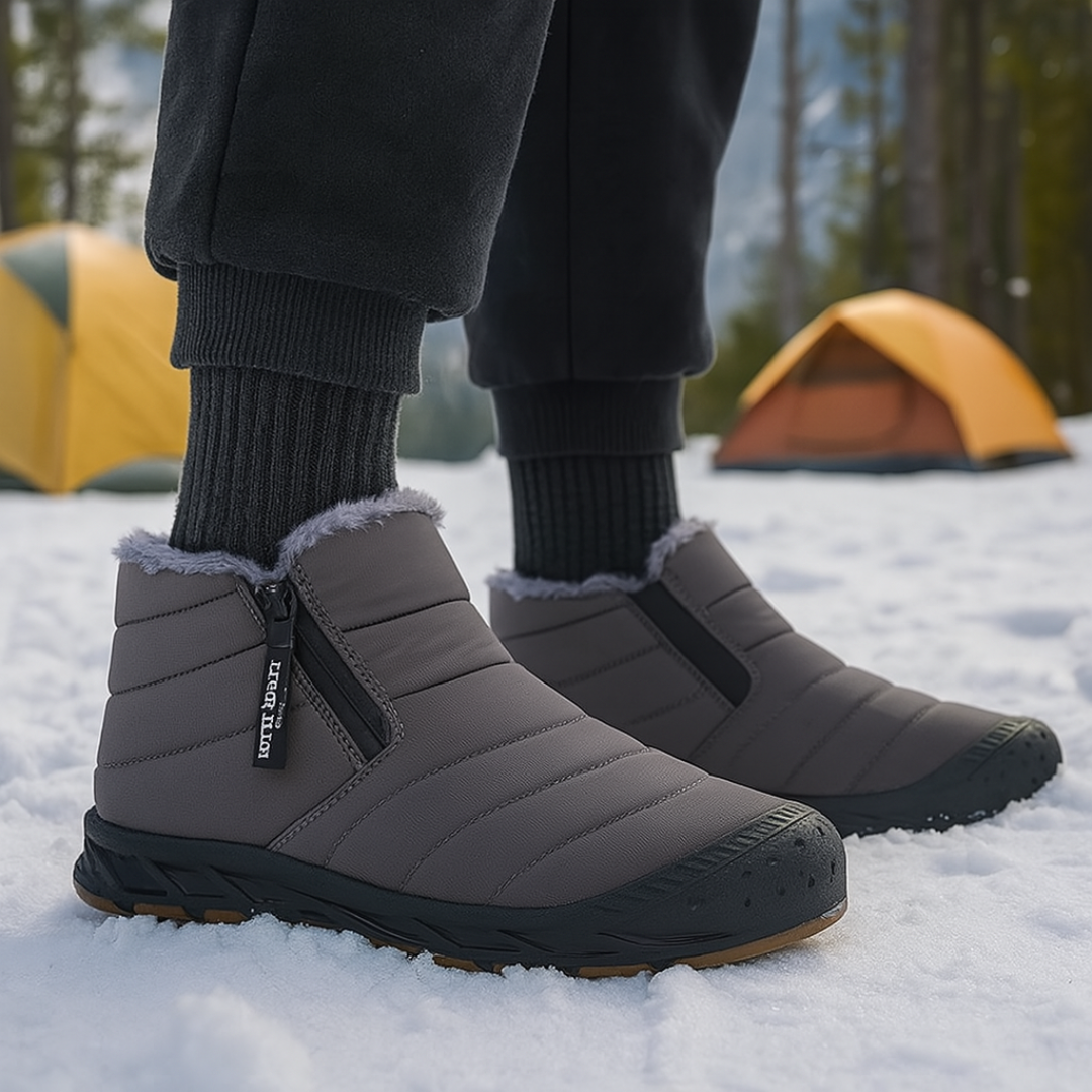 Bottes d'hiver étanches unisexes avec doublure polaire, fermeture éclair latérale et semelle antidérapante, pour garder les pieds au chaud dans la neige et en randonnée | Sansoti