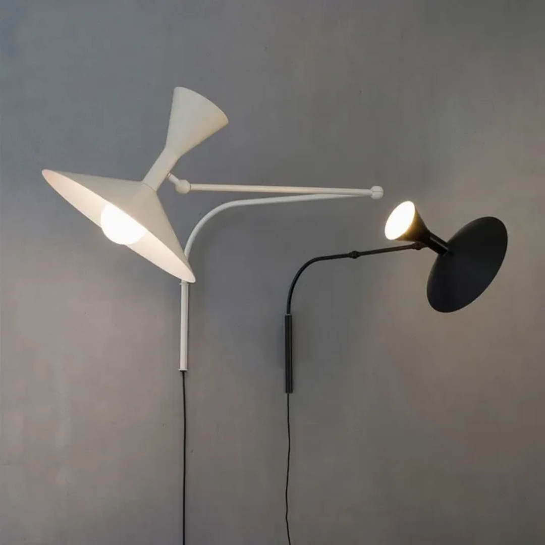Applique Murale LED Réglable Métal E14 Moderne Noir Blanc Salon | Restfield