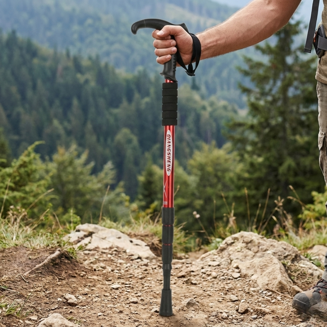 Inklapbare Wandelstok Telescopisch met T-Handgreep voor Trekking Bergwandelen en Outdoor Wandeltochten | Sansoti