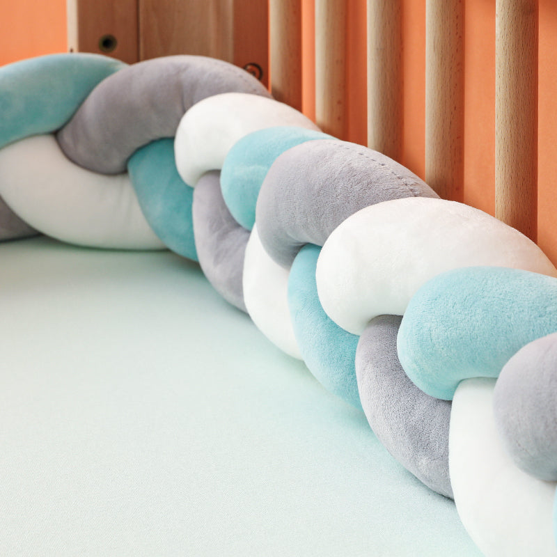 Handgewebter Bettumrandung Babybett 100-500cm Atmungsaktive Baumwolle Schutz fürs Babyzimmer Sicher Weich Verschiedene Farben | Sansoti