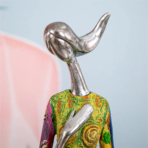 Abstrakte Frauenfigur Handgemachte Harz Bunt Moderne Kunstskulptur Wohnzimmer Geschenk | Restfield